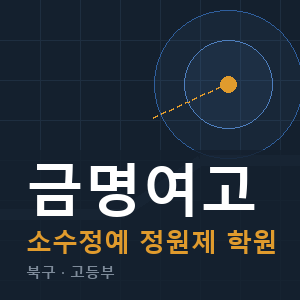 금명여고 소수정예 학원 안내