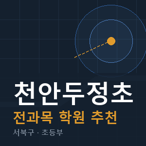 천안두정초 전과목 학원 안내